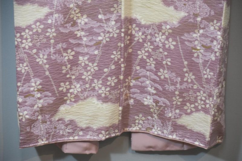 Lilac Flower Garden Japanese Silk Kimono - Image 13