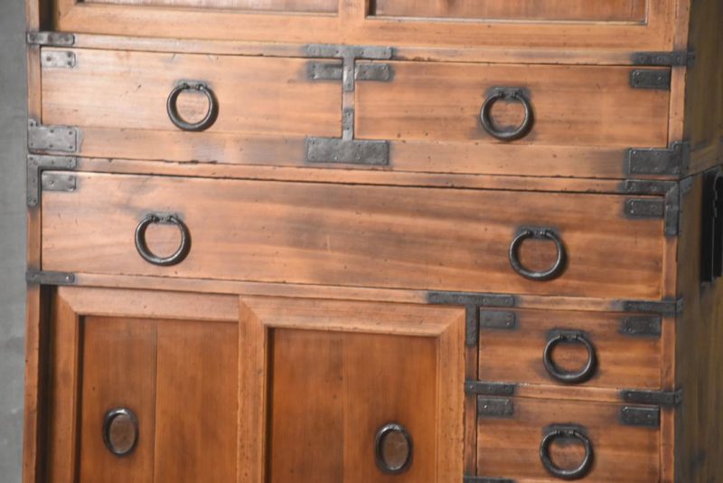 Meiji Period Kyoto Region 2 Section Merchant Chest Width:900mm - Image 13