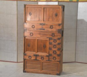 Meiji Period Kyoto Region 2 Section Merchant Chest Width:900mm