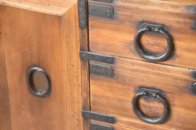 Meiji Period Kyoto Region 2 Section Merchant Chest Width:900mm - Image 6