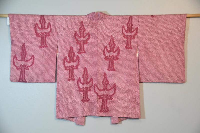 Coral Shibori (Tie Dyed) Silk Haori Jacket - Image 6