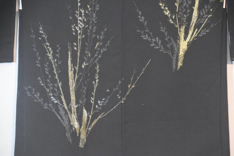Gold Reeds Vintage Silk Haori Jacket - Image 2
