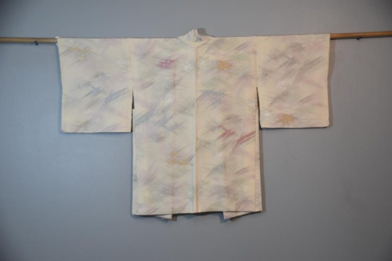 Cream Metallic Vintage Silk Haori Jacket