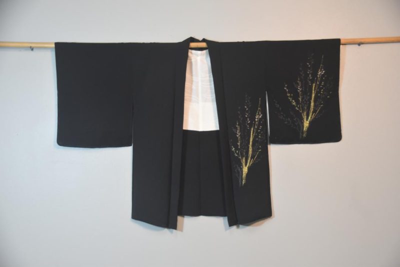 Gold Reeds Vintage Silk Haori Jacket - Image 5