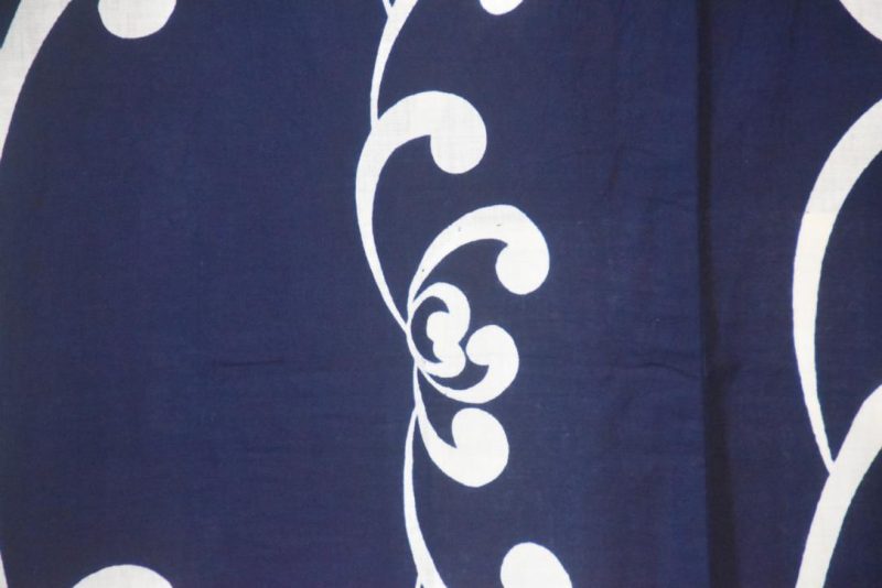 Navy Swirl Vintage Japanese Cotton Yukata - Image 2