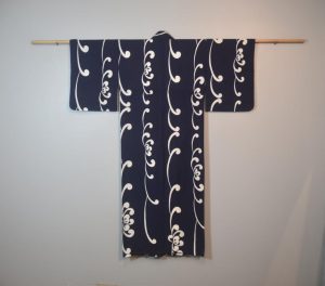 Navy Swirl Vintage Japanese Cotton Yukata