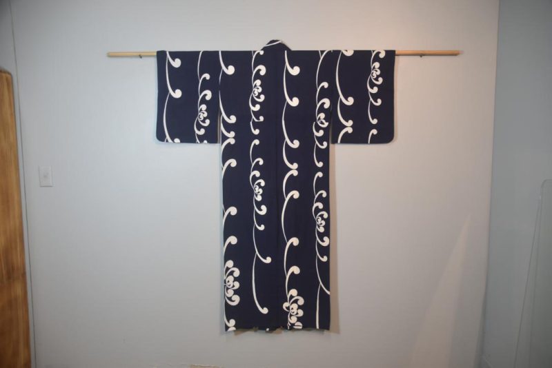Navy Swirl Vintage Japanese Cotton Yukata