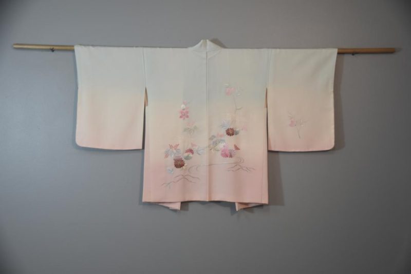 Blue to Palest Pink Fade Vintage Haori Jacket