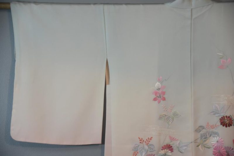 Blue to Palest Pink Fade Vintage Haori Jacket - Image 9