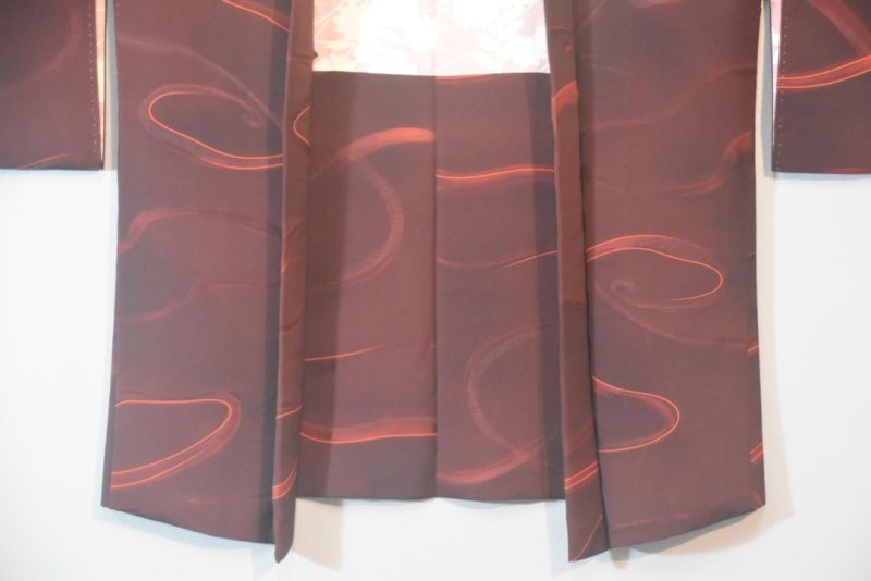 Burgundy Swirl Japanese Silk Haori Jacket - Image 6