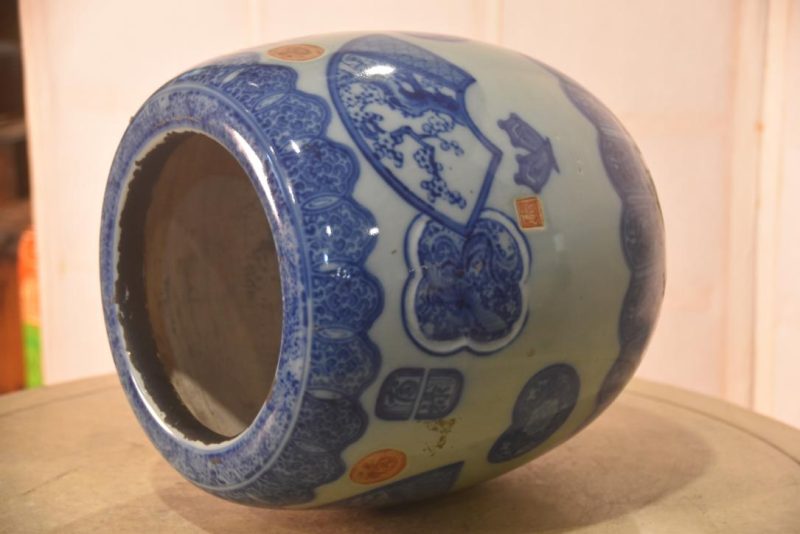 Blue and White Ceramic Hibachi Width:250mm - Image 4