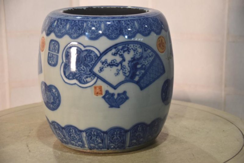 Blue and White Ceramic Hibachi Width:250mm - Image 3