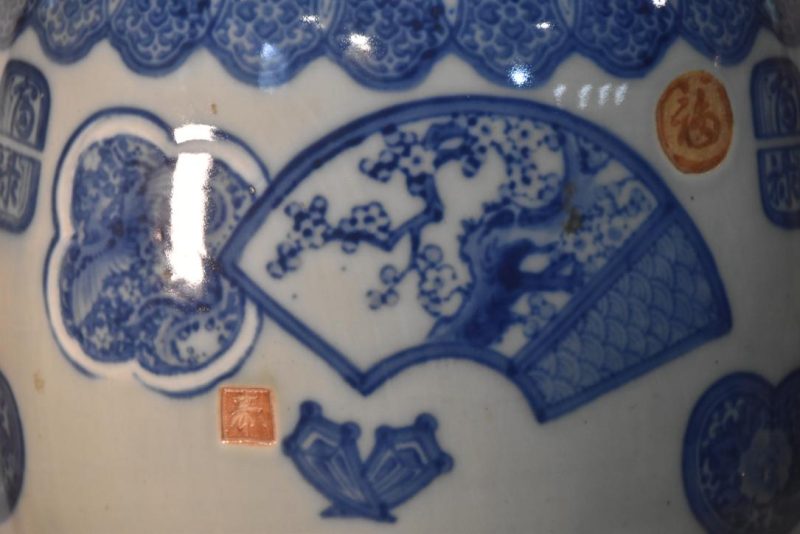 Blue and White Ceramic Hibachi Width:250mm - Image 2