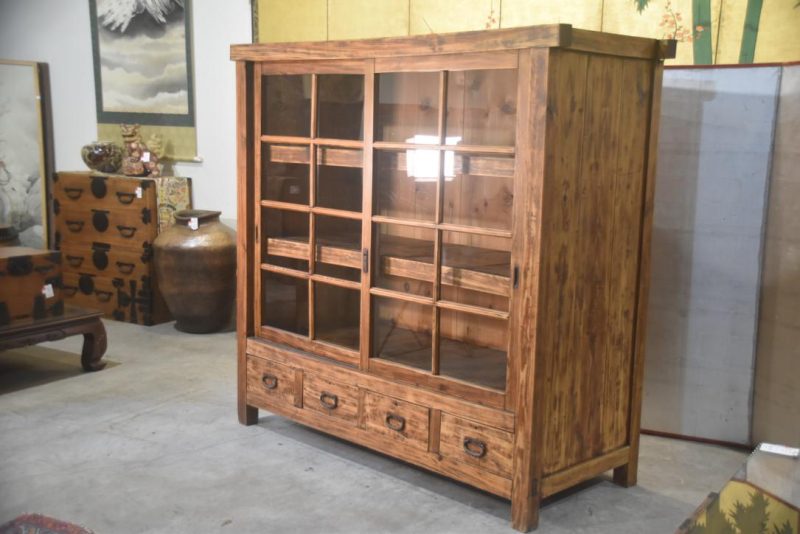 Antique Misedansu Shop Display Chest Width:1870mm - Image 5