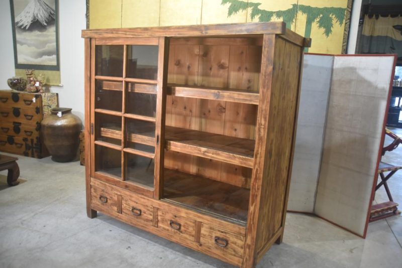 Antique Misedansu Shop Display Chest Width:1870mm - Image 2