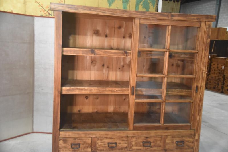 Antique Misedansu Shop Display Chest Width:1870mm - Image 4
