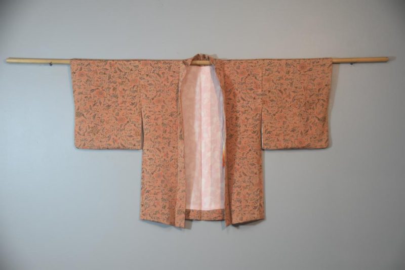 Peach Floral Designs Vintage Haori Jacket