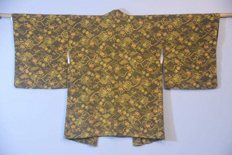 Olive Green Vintage Haori Jacket - Image 6
