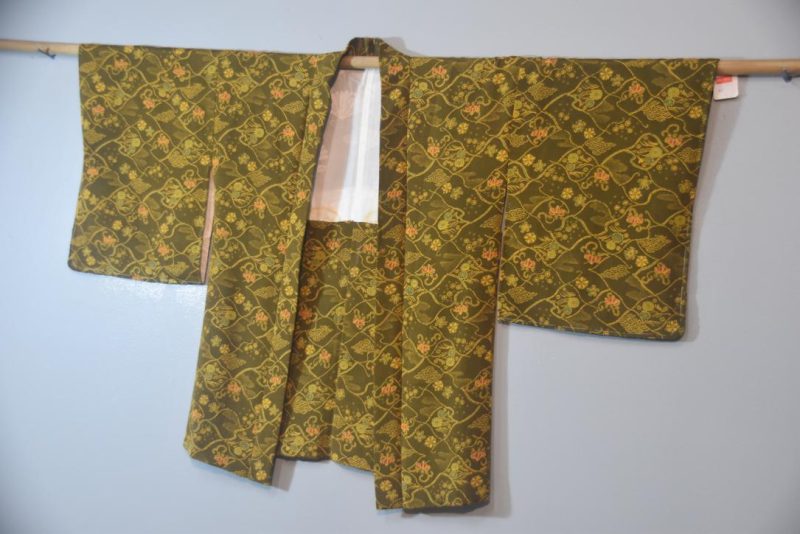 Olive Green Vintage Haori Jacket - Image 4