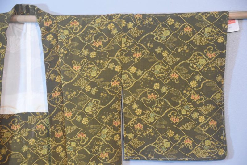 Olive Green Vintage Haori Jacket - Image 3