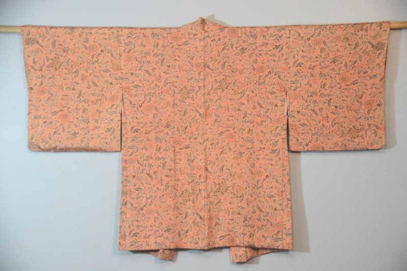 Peach Floral Designs Vintage Haori Jacket - Image 6