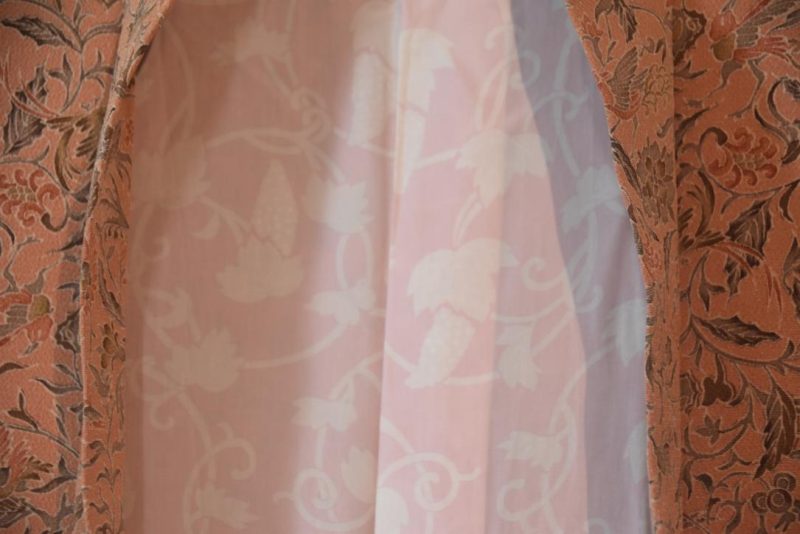 Peach Floral Designs Vintage Haori Jacket - Image 5