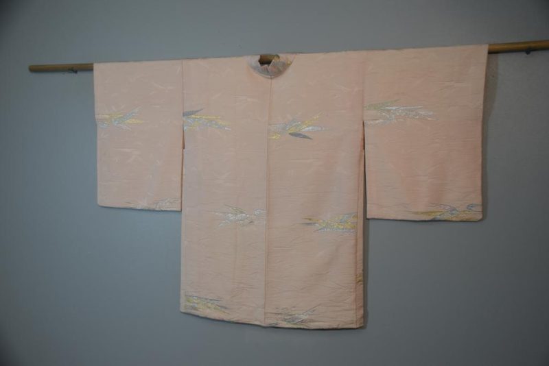 Soft Pink Vintage Silk Haori Jacket - Image 5