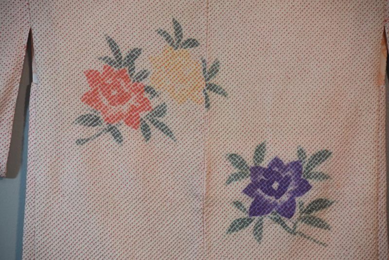 Shibori Pressed Flowers Vintage Silk Haori Jacket - Image 2