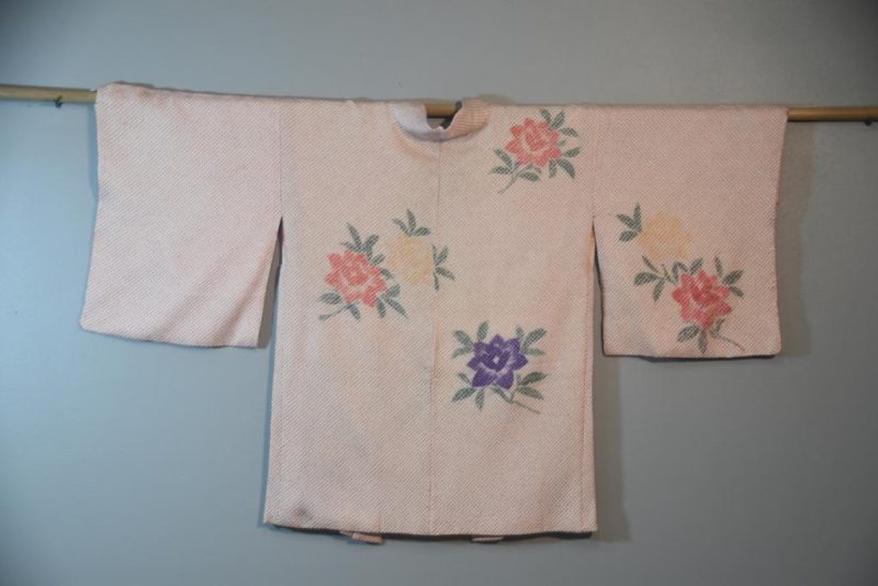 Shibori Pressed Flowers Vintage Silk Haori Jacket - Image 5