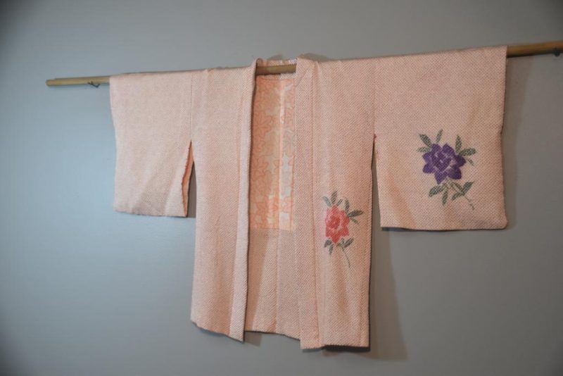 Shibori Pressed Flowers Vintage Silk Haori Jacket - Image 3