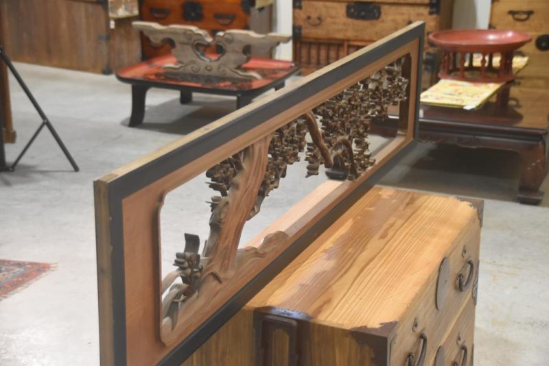 Japanese Carved Cherry Blossom Rama Transom Width:1860mm - Image 8