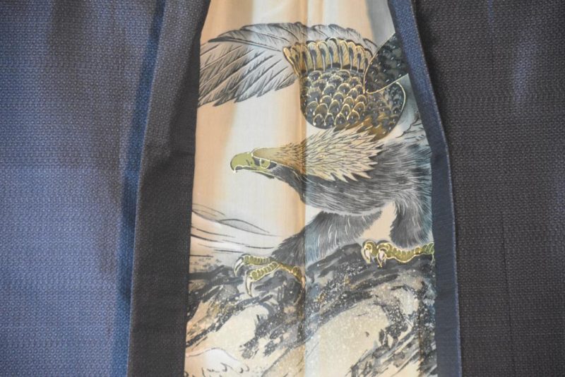 Eagle Eye Vintage Japanese Silk Mans Haori (Kimono Jacket) - Image 4