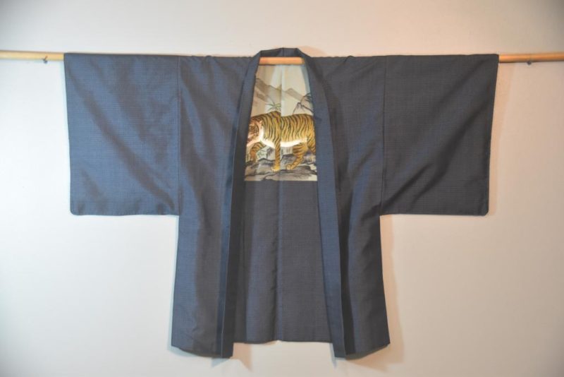 Prowling Tiger Vintage Japanese Silk Mans Haori (Kimono Jacket) - Image 5