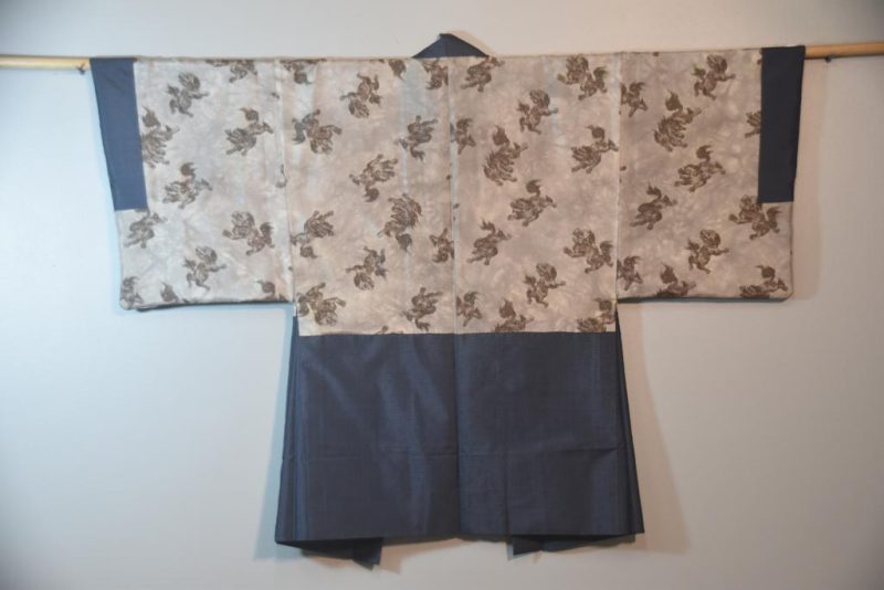 Shishi Vintage Japanese Silk Mans Haori (Kimono Jacket)