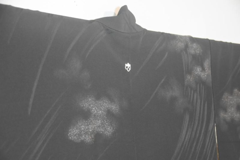 Black Swirls Silk Vintage Silk Haori Jacket - Image 4