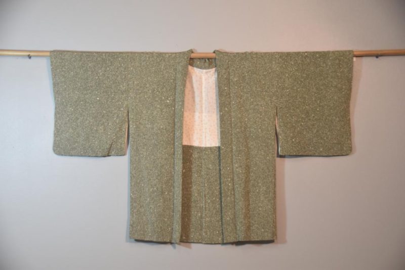 Green Speckles Vintage Silk Haori Jacket