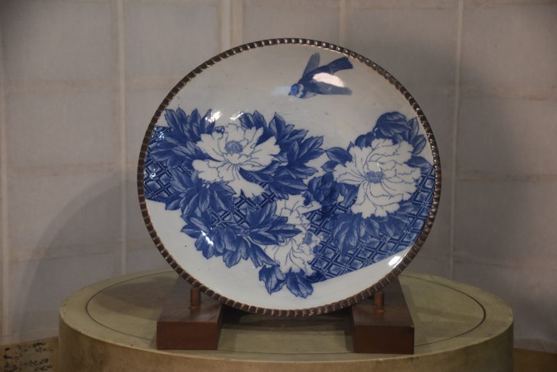 Japanese Blue and White Stencil Plate Diameter 400mm