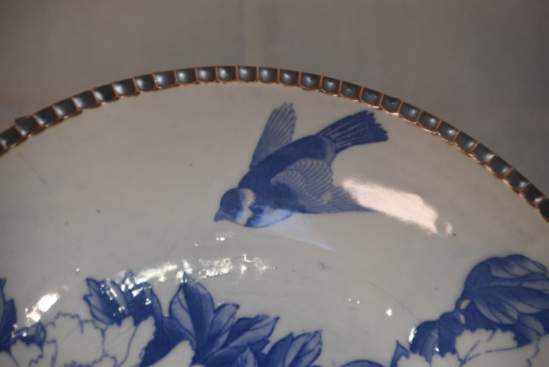 Japanese Blue and White Stencil Plate Diameter 400mm - Image 2