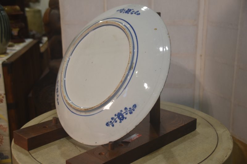 Japanese Blue and White Stencil Plate Diameter 400mm - Image 6