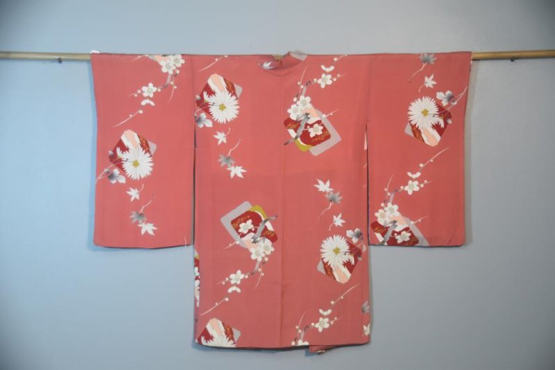 Rouge Pink 1930's Japanese Vintage Silk Haori - Image 5