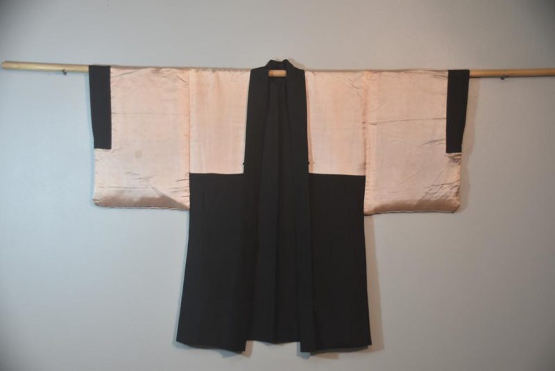 Champagne Dragon Vintage Japanese Silk Mans Haori (Kimono Jacket) - Image 4