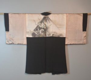 Champagne Dragon Vintage Japanese Silk Mans Haori (Kimono Jacket)