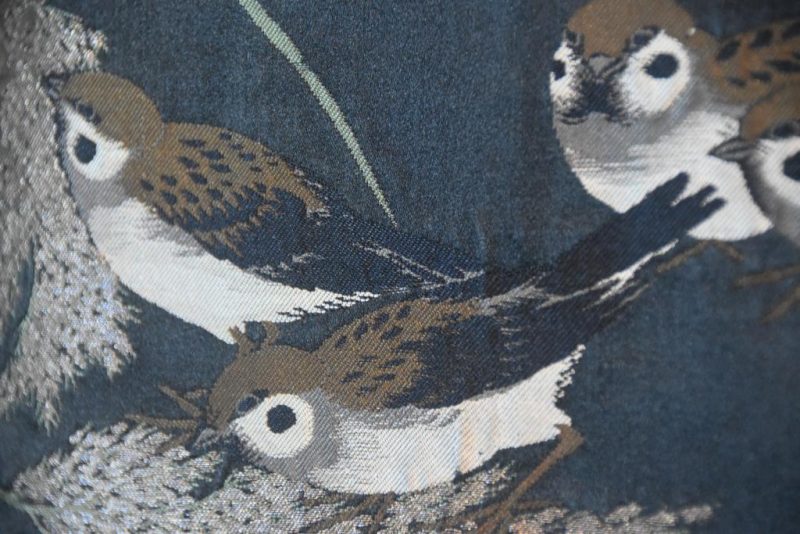 Birds in Flight Vintage Japanese Silk Mans Haori (Kimono Jacket) - Image 2