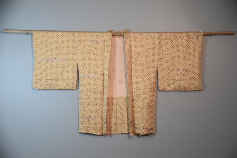 Japanese Vintage Haori in Champagne Gold with Fans