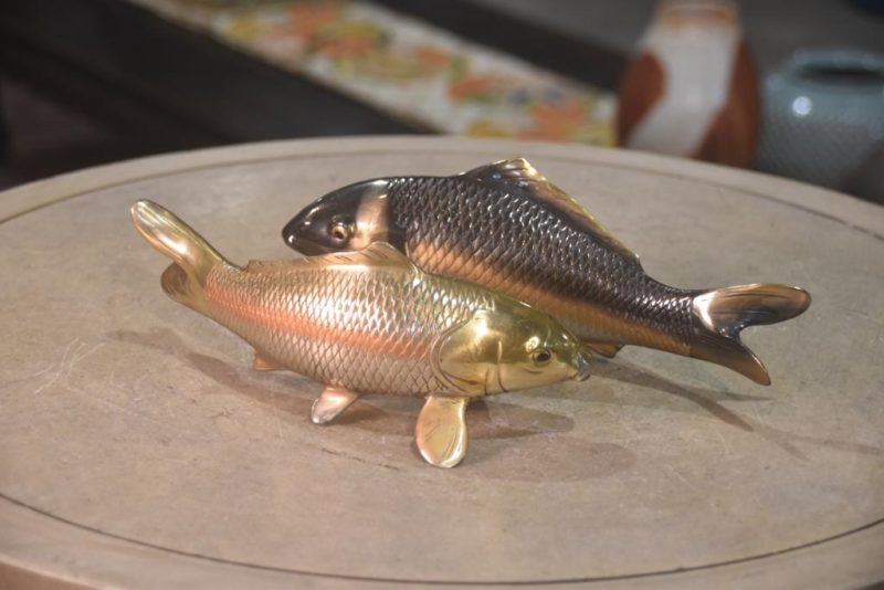 A Pair of Bronze Koi Okimono Width:260mm - Image 9