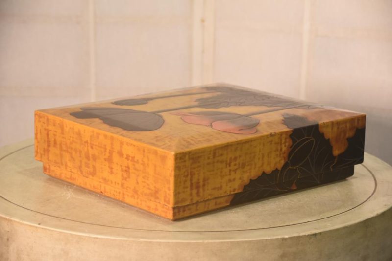 Japanese Lacquered Letter Box with Poppy Designs Width:380mm - Image 12