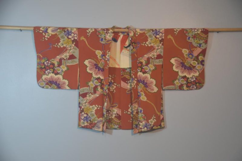 Japanese Silk Haori in Burnt Orange