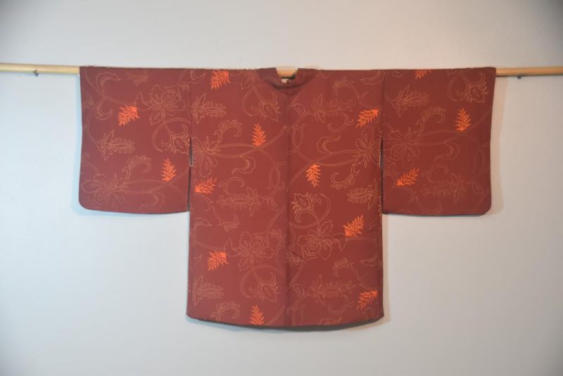 Japanese Silk Haori in Vintage Maroon - Image 4