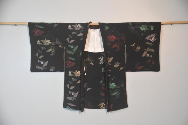 Black Silk with Metallic Thread Haori - Image 5