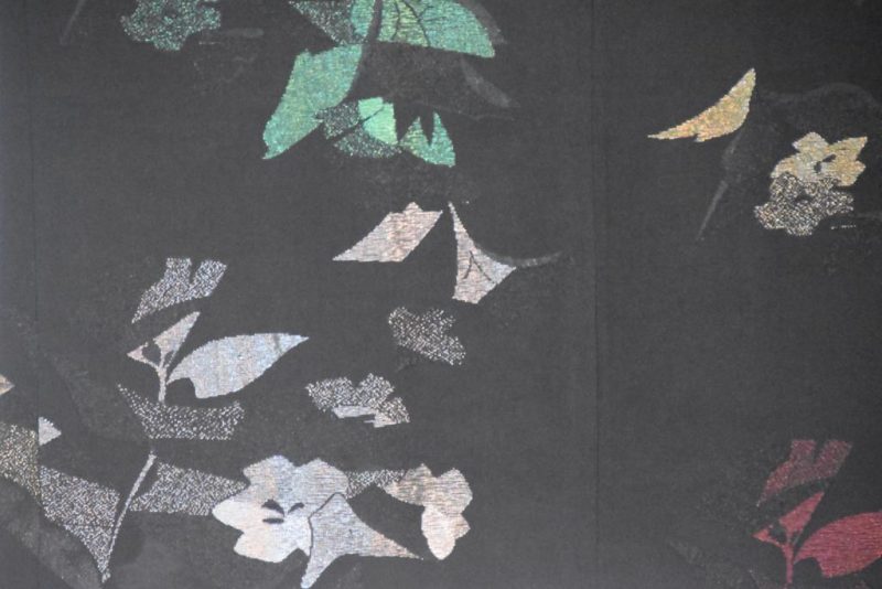 Black Silk with Metallic Thread Haori - Image 4